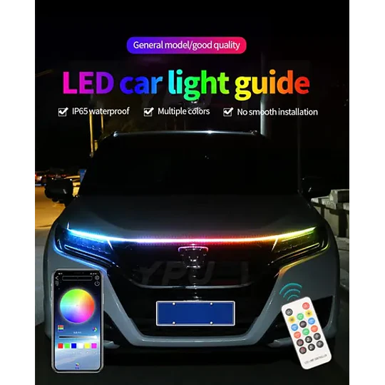 Tira Luz Led Rgb Bluetooth +control Para Capot Maleta 12-24v