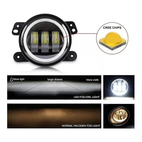 X2 Foco Neblinero Led Luz Antiniebla 4 Pulgadas Ojo De Angel