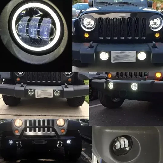 X2 Foco Neblinero Led Luz Antiniebla 4 Pulgadas Ojo De Angel