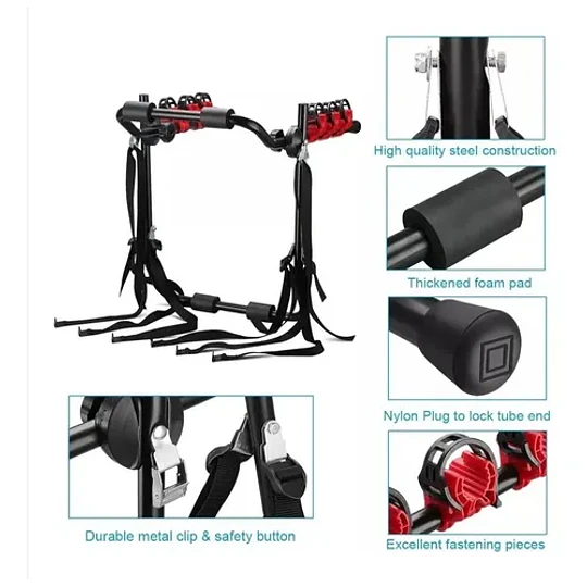 Porta 3 Bicicletas Portabicicletas Auto Coche Camioneta 60kg