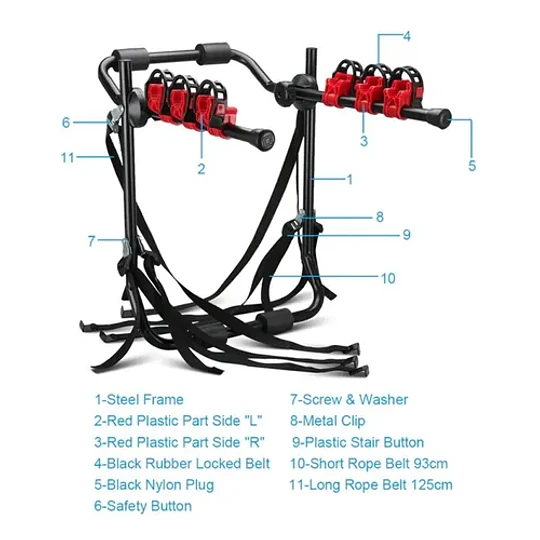 Porta 3 Bicicletas Portabicicletas Auto Coche Camioneta 60kg