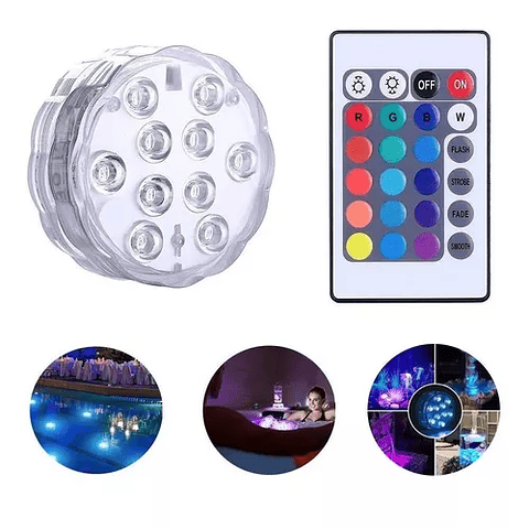 Luz Sumergible Led Piscina Con Pilas Aaa Incluidas