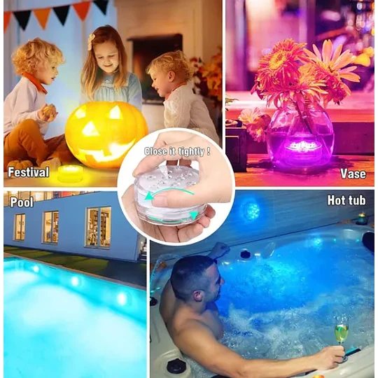 Luz Sumergible Led Piscina Con Pilas Aaa Incluidas