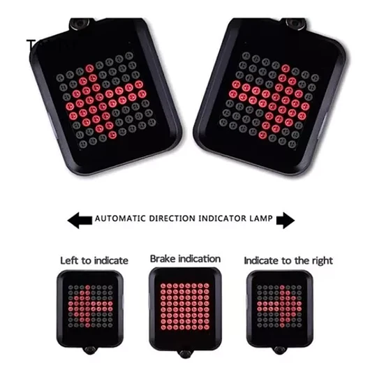 Luz De Bicicleta Led Trasera Inteligente Control Direccional