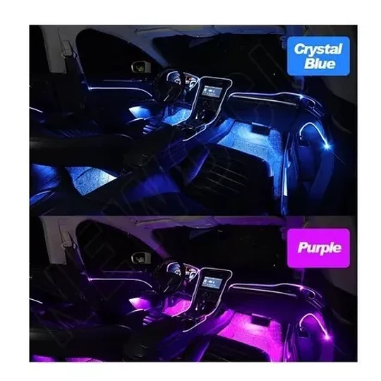 Tira De Luces Led De Neón Rgb Interior Auto 12v Bluetooth