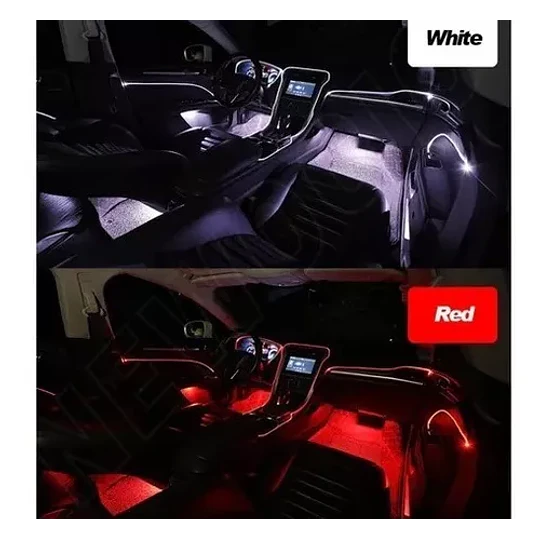Tira De Luces Led De Neón Rgb Interior Auto 12v Bluetooth