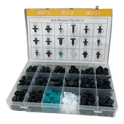 Kit 305 Clip Broche Retencion Plastico Auto Cod 23325