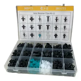 Kit 305 Clip Broche Retencion Plastico Auto Cod 23325