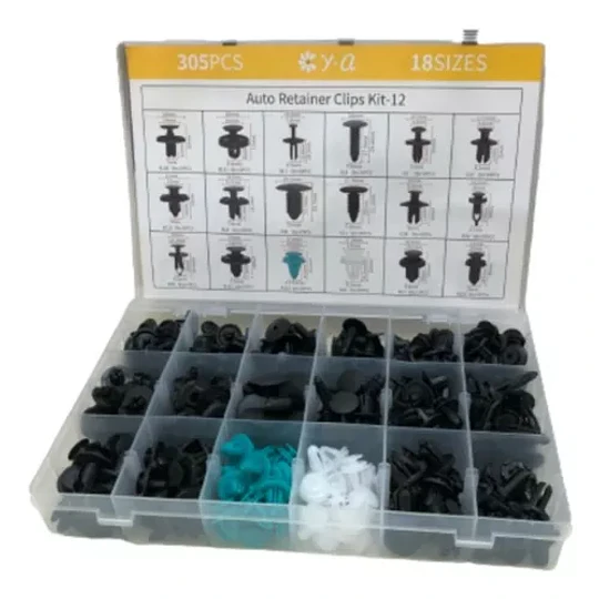 Kit 305 Clip Broche Retencion Plastico Auto Cod 23325