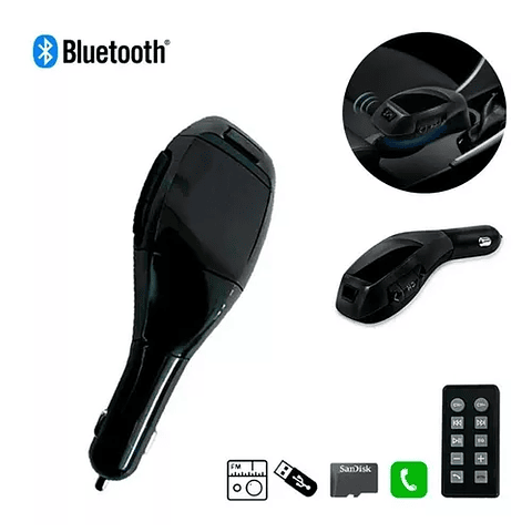 Receptor Bluetooth Autos Transmisor Fm Mp3 Cargador Usb