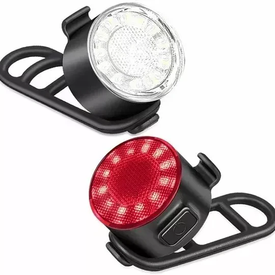 Set De Luces Bicicleta Usb Recargable Delantera Y Trasera