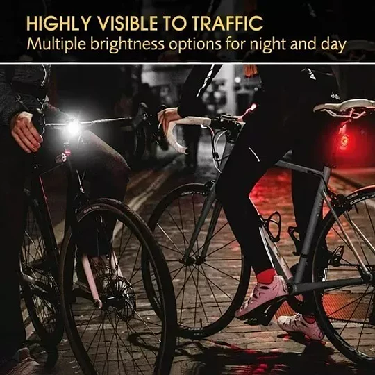 Set De Luces Bicicleta Usb Recargable Delantera Y Trasera