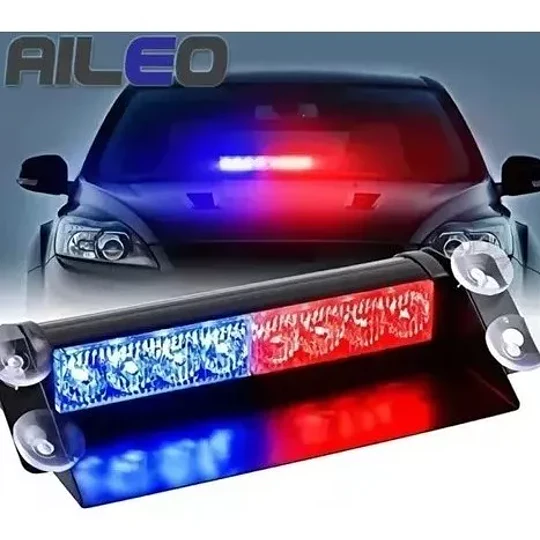 Baliza Parabrisa Led Estroboscopica Azul Rojo