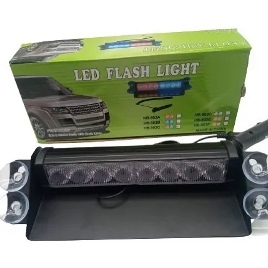 Baliza Parabrisa Led Estroboscopica Azul Rojo