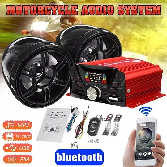 Altavoz Bluetooth Para Motocicleta Subwoofer Antirrobo