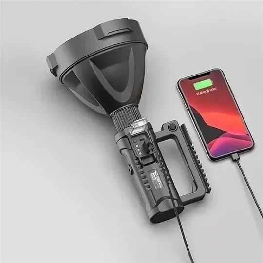 Foco Linterna Led Largo Alcance 700metros + Usb + Trípode