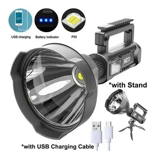 Foco Linterna Led Gigante Largo Alcance Usb + Tripode22735