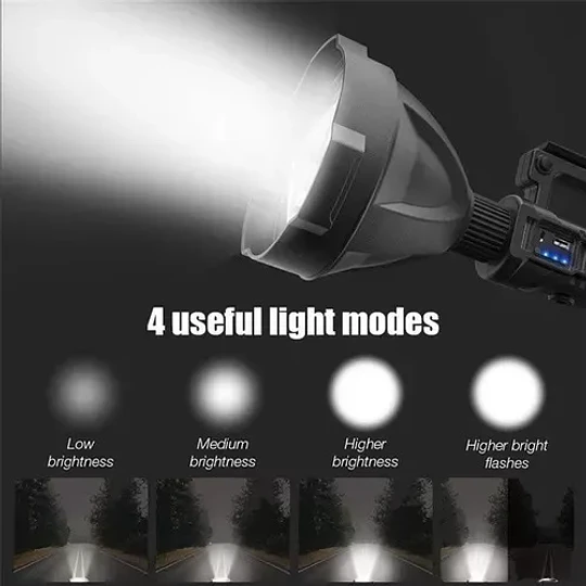 Foco Linterna Led Gigante Largo Alcance Usb + Tripode22735