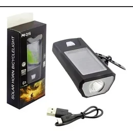 Linterna Fy-316 Recargable Usb Y Solar Con Bocina