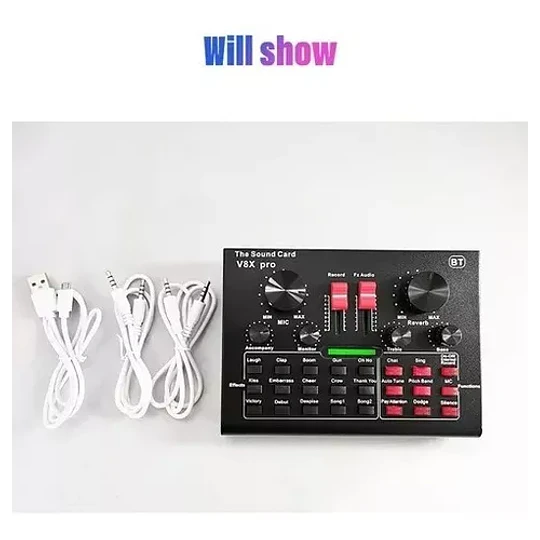 V8x Pro Live Sound Card 15 Efectos De Sonido Set De Micrófon