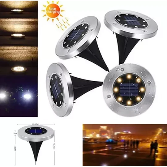Pack X4 Luz Led Solar Con Estaca Exterior Jardin