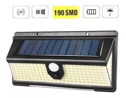 Foco Solar 190 Smd Con Sensor + 4 Modos