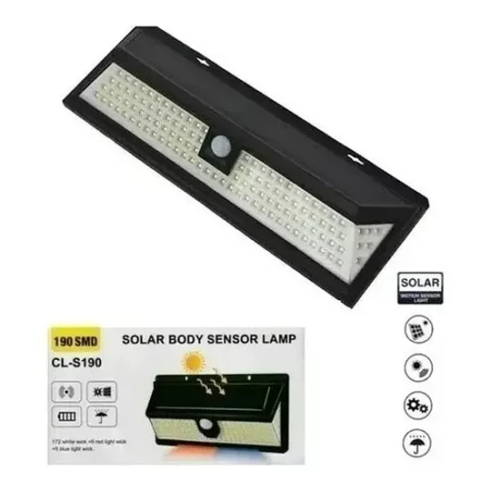 Foco Solar 190 Smd Con Sensor + 4 Modos