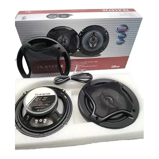 Kit 2 Parlantes Auto Redondo 400w Coaxial 16 Cm