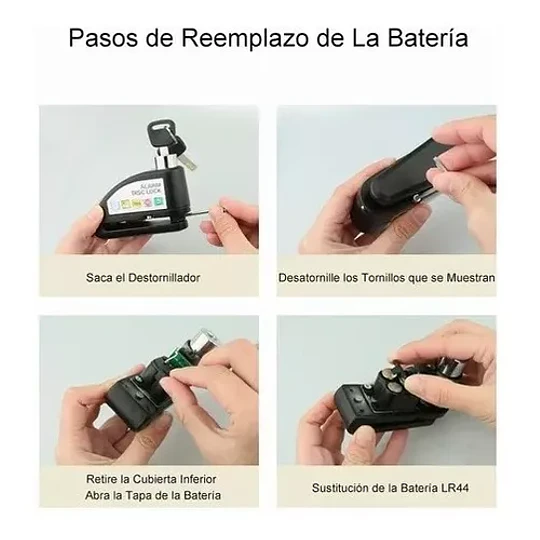Candado Freno Disco Moto Alarma Bloqueo Antirrobo Xl