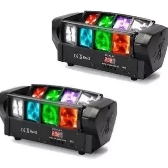 Reflector Cabeza Móvil Led Spider Rgb 8x3w.