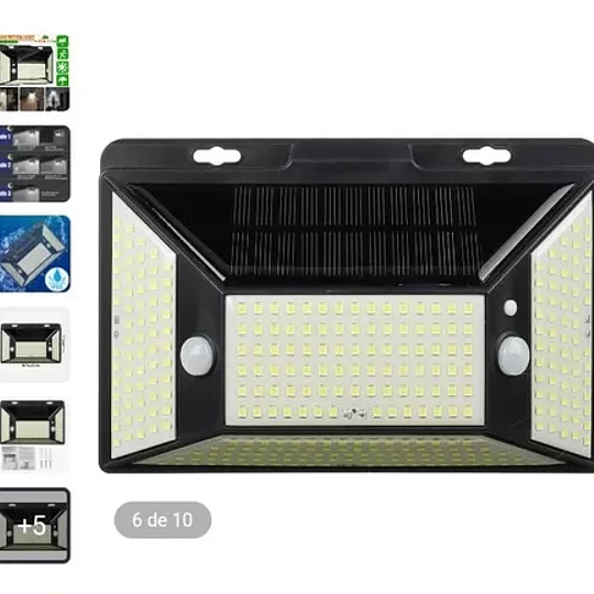 Foco Solar Con 2 Sensores De Movimiento Cod - 22883