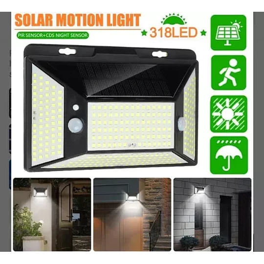 Foco Solar Con 2 Sensores De Movimiento Cod - 22883