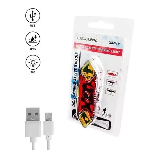 Luz Led Para Bicicleta Trasera Qx-w11 Recargable Usb 23059