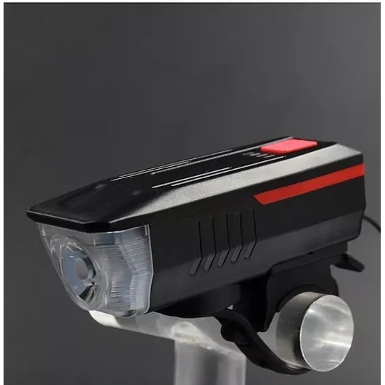 Luz Led Delantera Para Bicicleta Recargable Con Bocina