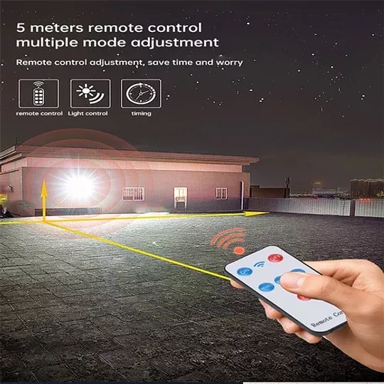 Foco Led Solar Con Sensor De Movimientos Y Control Cod 23164
