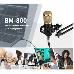 Kit Micrófono Estudio Condensador Profesional Soporte Brazo