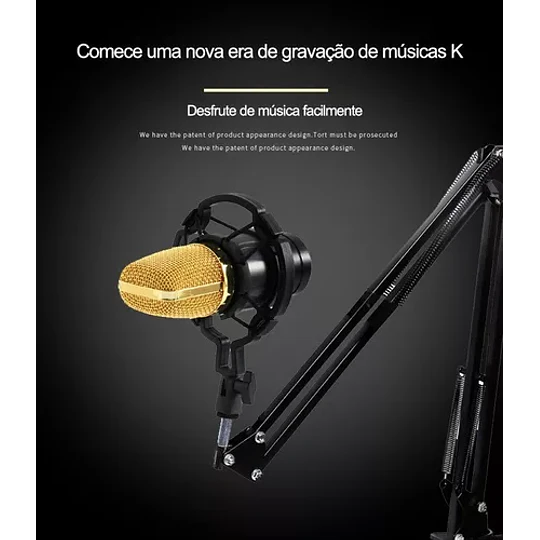 Kit Micrófono Estudio Condensador Profesional Soporte Brazo