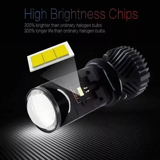 Ampolletas Lupa Led Premium H4 Motos Autos