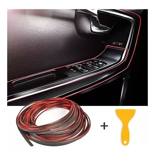Moldura Cinta Tira 5 Metros + Espatula Auto Interior Tuning