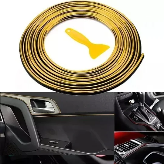 Moldura Cinta Tira 5 Metros + Espatula Auto Interior Tuning