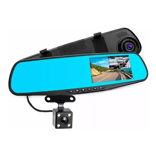 Espejo Retrovisor Cámara De Retroceso + Cámara Frontal Auto