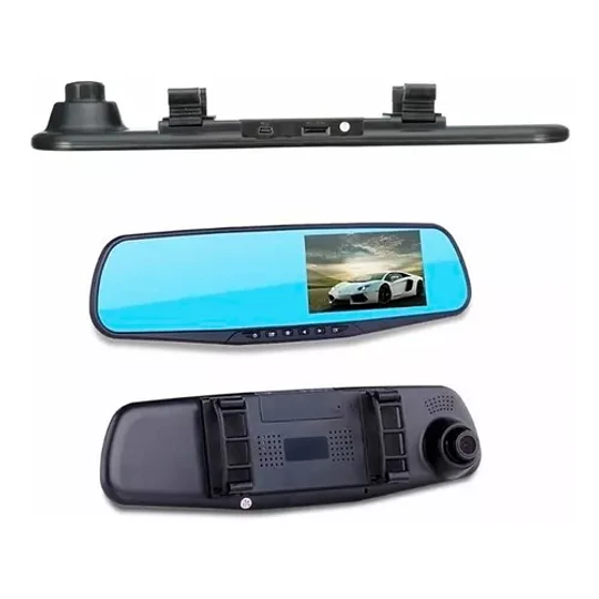 Espejo Retrovisor Cámara De Retroceso + Cámara Frontal Auto