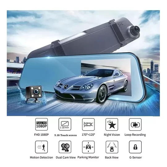 Espejo Tactil Retrovisor Dvr Auto Hilux Radio