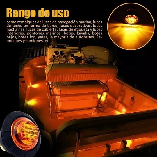 Redonda Camión Lateral Led Luz Indicadora 10 Pzs 12v
