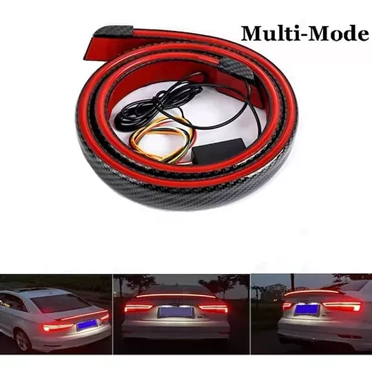 Lip Maleta Alerón Fibra Con Luz Freno Auto Tuning Universal