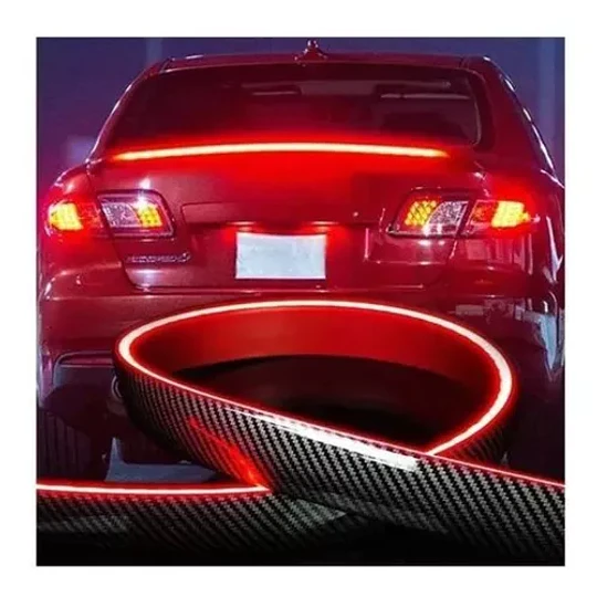 Lip Maleta Alerón Fibra Con Luz Freno Auto Tuning Universal