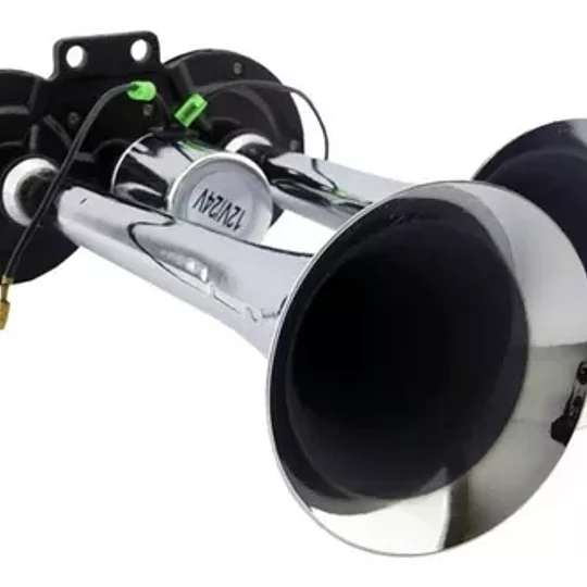 Bocinas De Aire Doble Eléctrica 12v 24v Cromada Trompeta