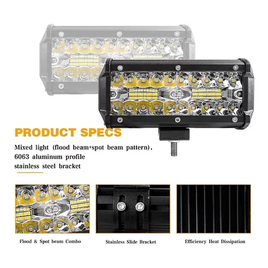 Barra Focos Neblineros Led 120w / Auto Moto Camiones Q170