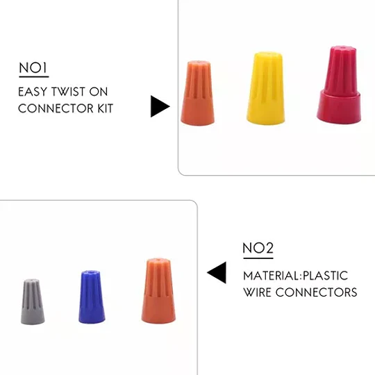 158pcs 6 Colores Conector De Cable Eléctrico Giratorio Torni