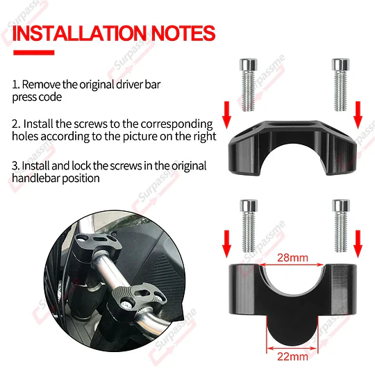 Adaptador De Manubrio Moto Universal